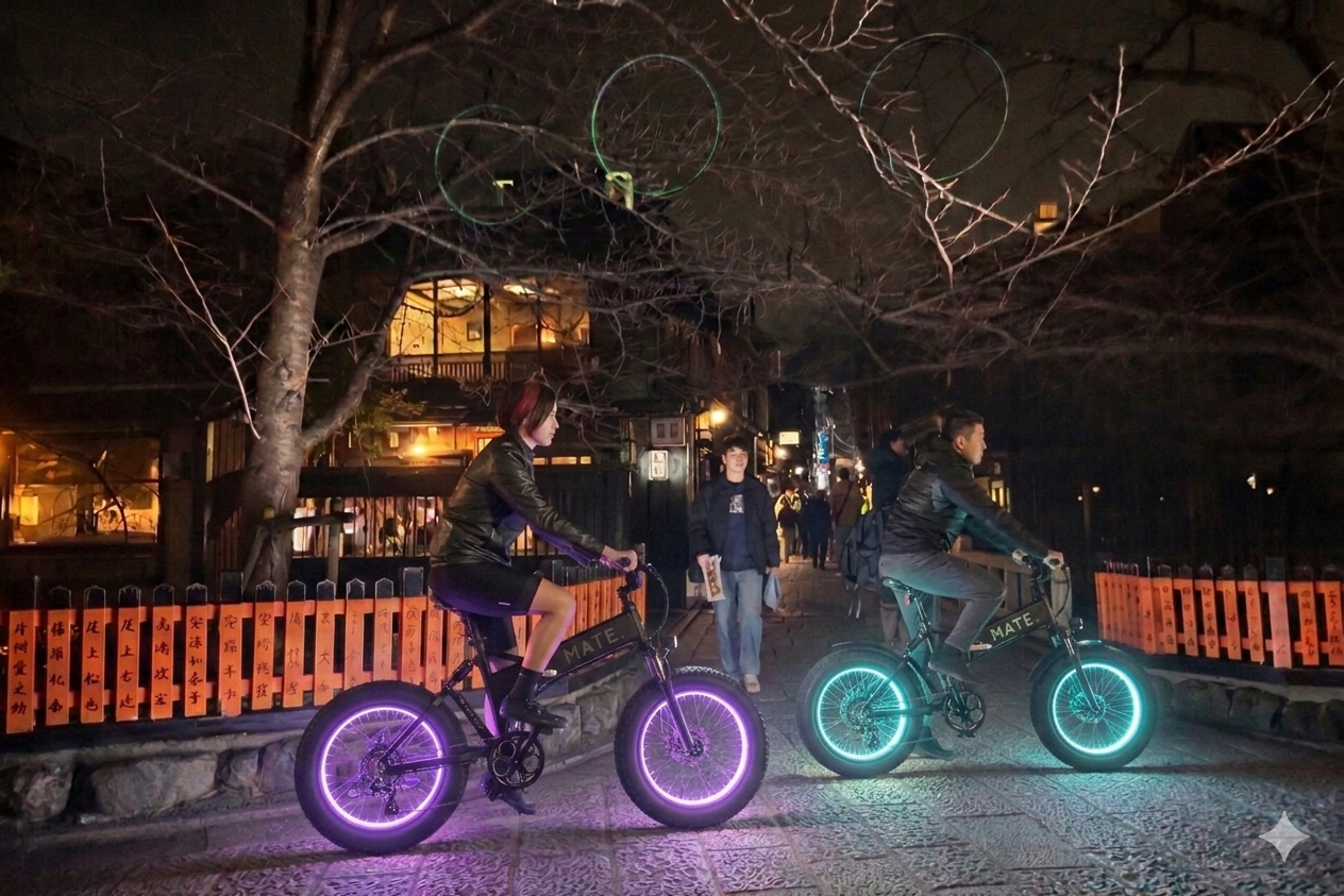 夜間のサイクリングイベント